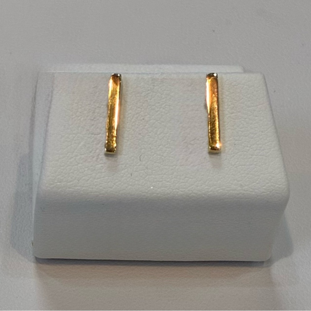 Elegant 14k Solid Gold Bar Earrings Yellow Gold Holiday Gifts!